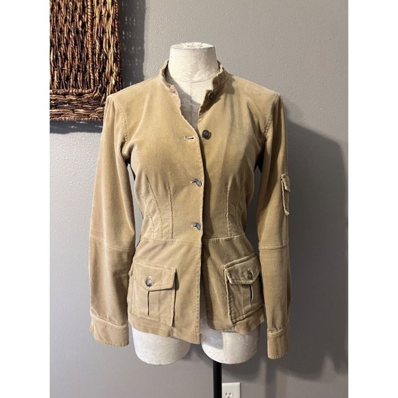 Anthropologie Ruth Corduroy Jacket Camel Brown 4 Small Stretch Cotton - Picture 2 of 11